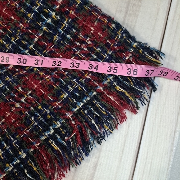 2 FOR 20 SALE St. John’s Bay Plaid Fringe Toggle Button Poncho One Size - Picture 7 of 11